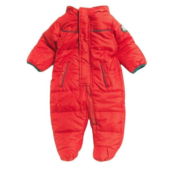New! Ben Sherman Newborn Quilted Fleece Lined Zipper Puffer Hooded Snowsuit - Picture 1 of 6